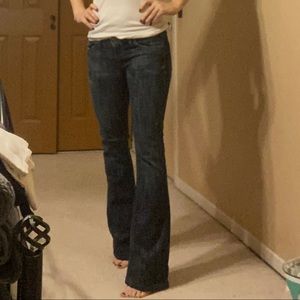 Low rise boot cut jeans